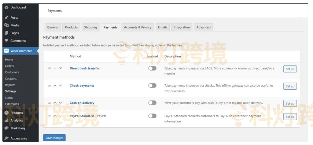 WooCommerce收款方式